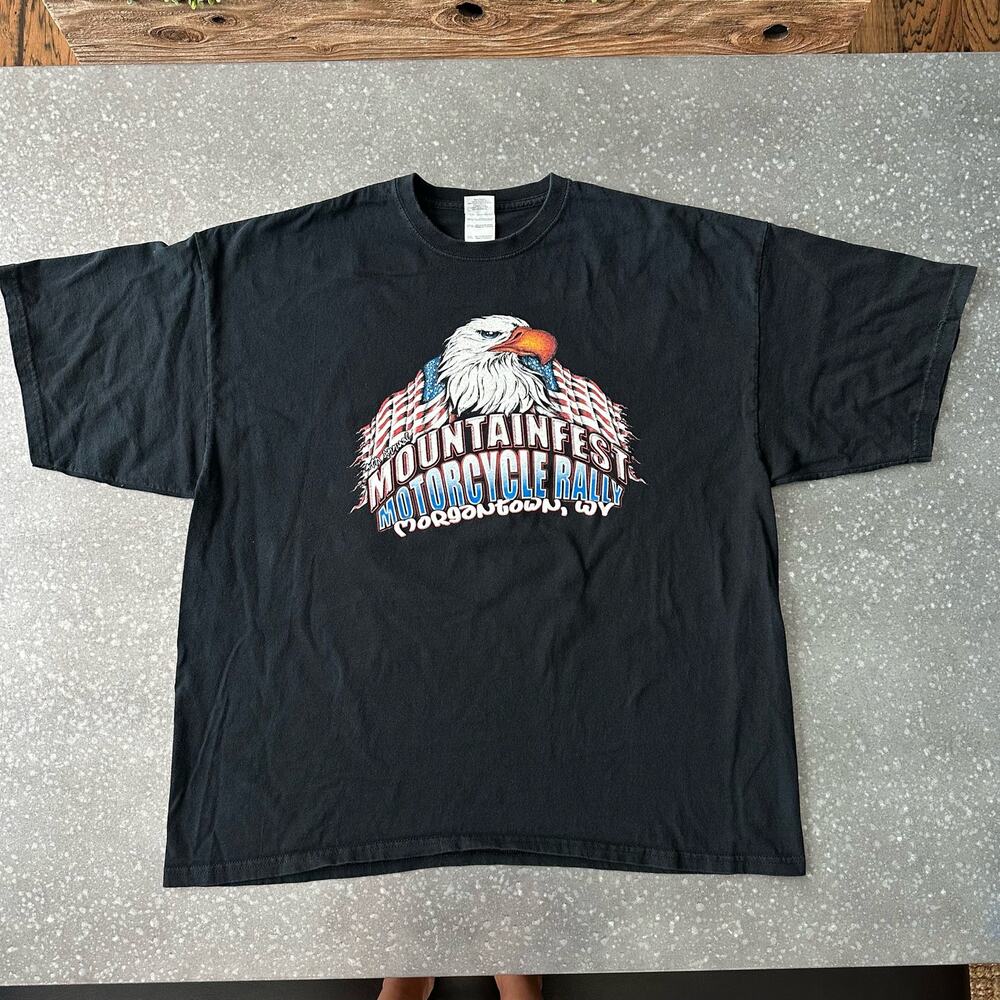 Harley Davidson Black Tshirt USA Eagle Mountainfest Rally Morgantown WV Size 3X